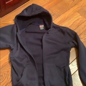 Navy zip-up hoodie